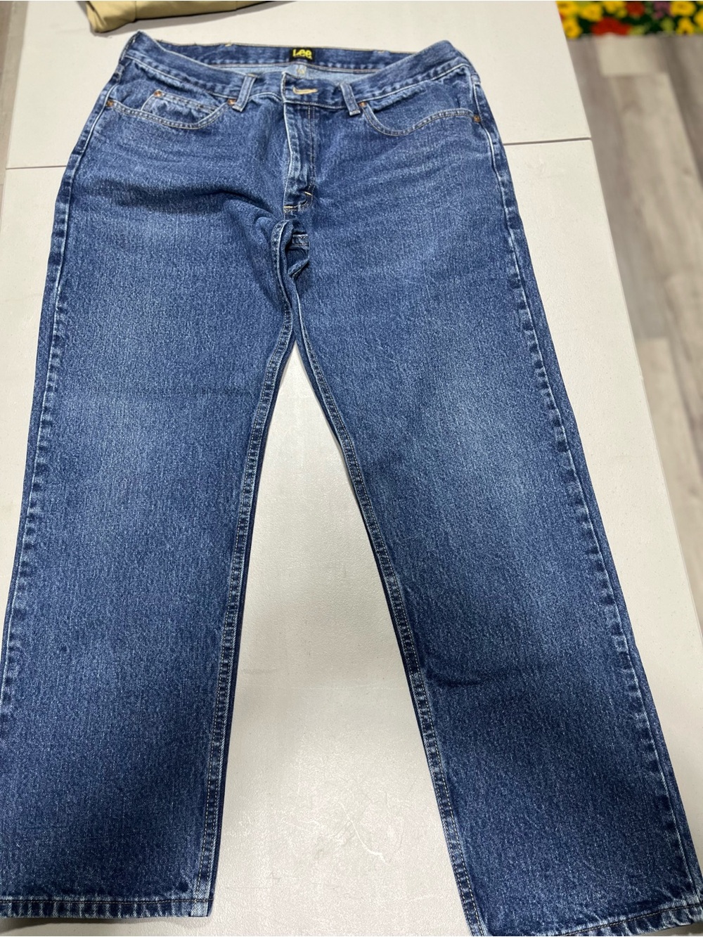 Lee Straight-Leg Jeans in Medium Blue Wash
